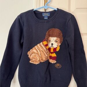 Polo Ralph Lauren Navy Sweater with Dog Design size 6